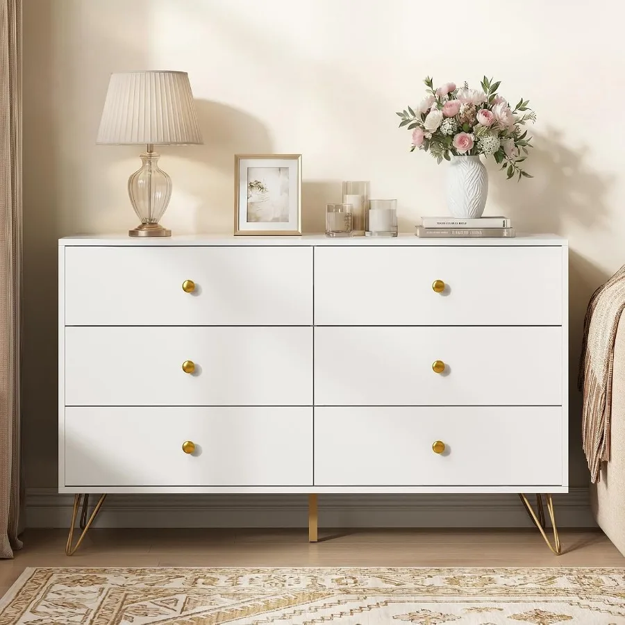 Bedroom 6-Drawer White Dresser - Storage ulasan dan harga