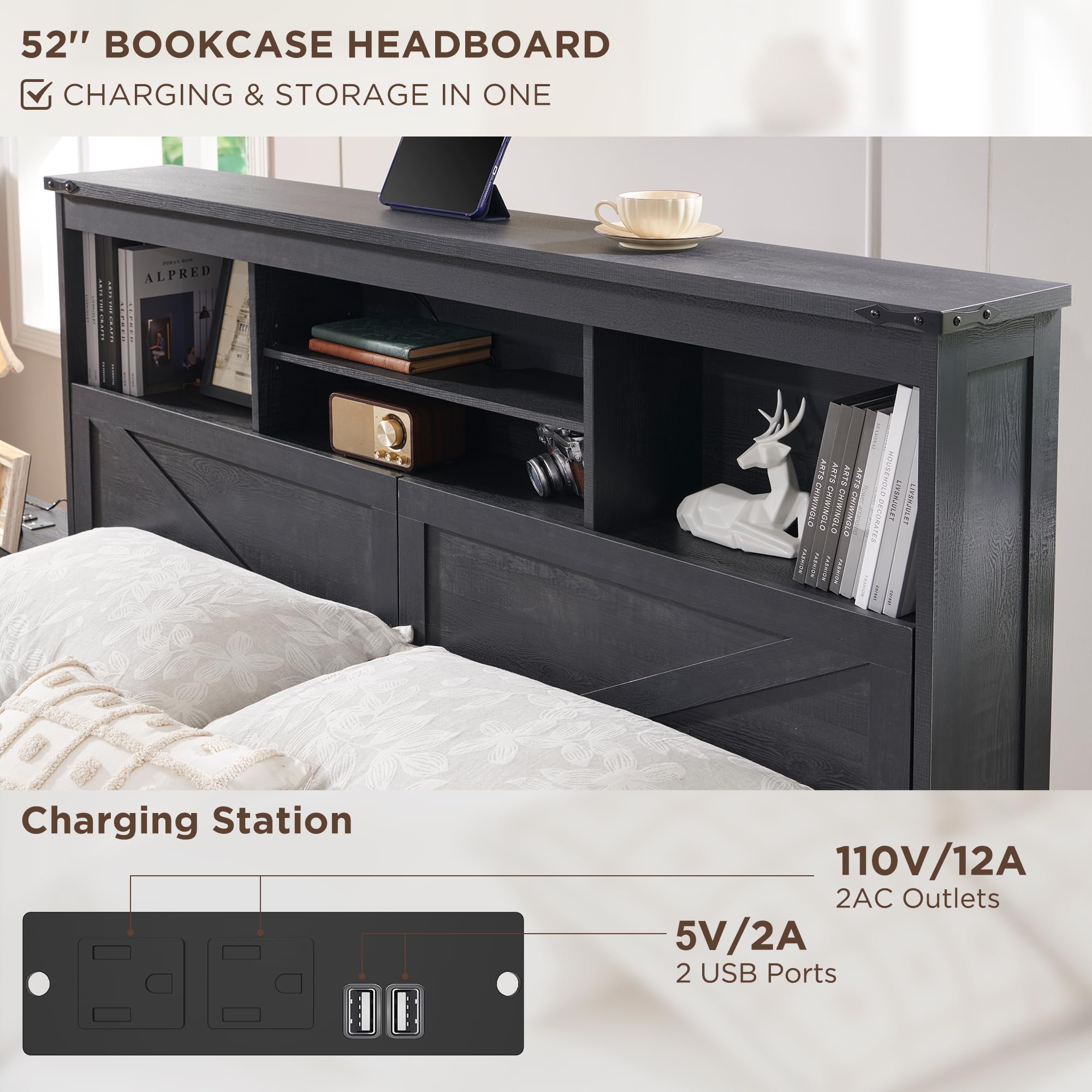 Farmhouse King Size Bed Frame  - King Size Bed Frame With Storage Drawers ulasan dan harga
