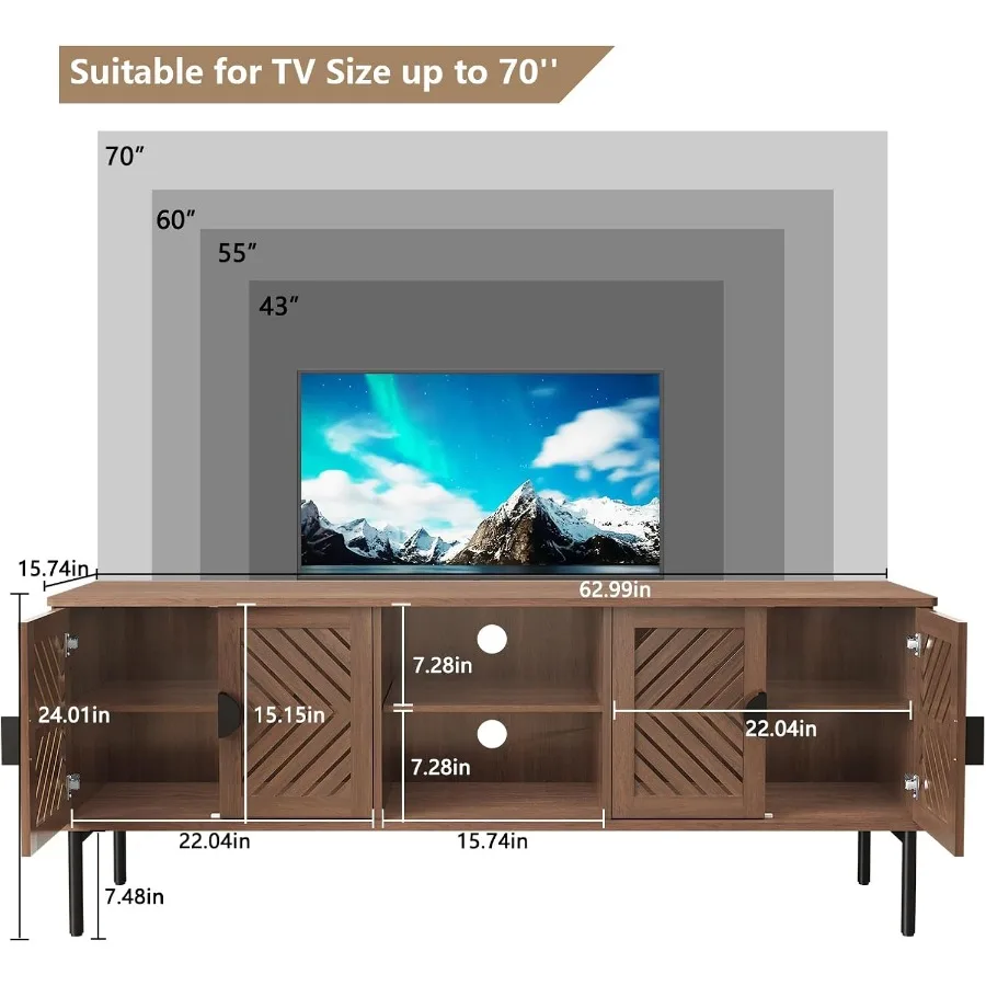 63 TV Stand for Living Room, E - Storage ulasan dan harga