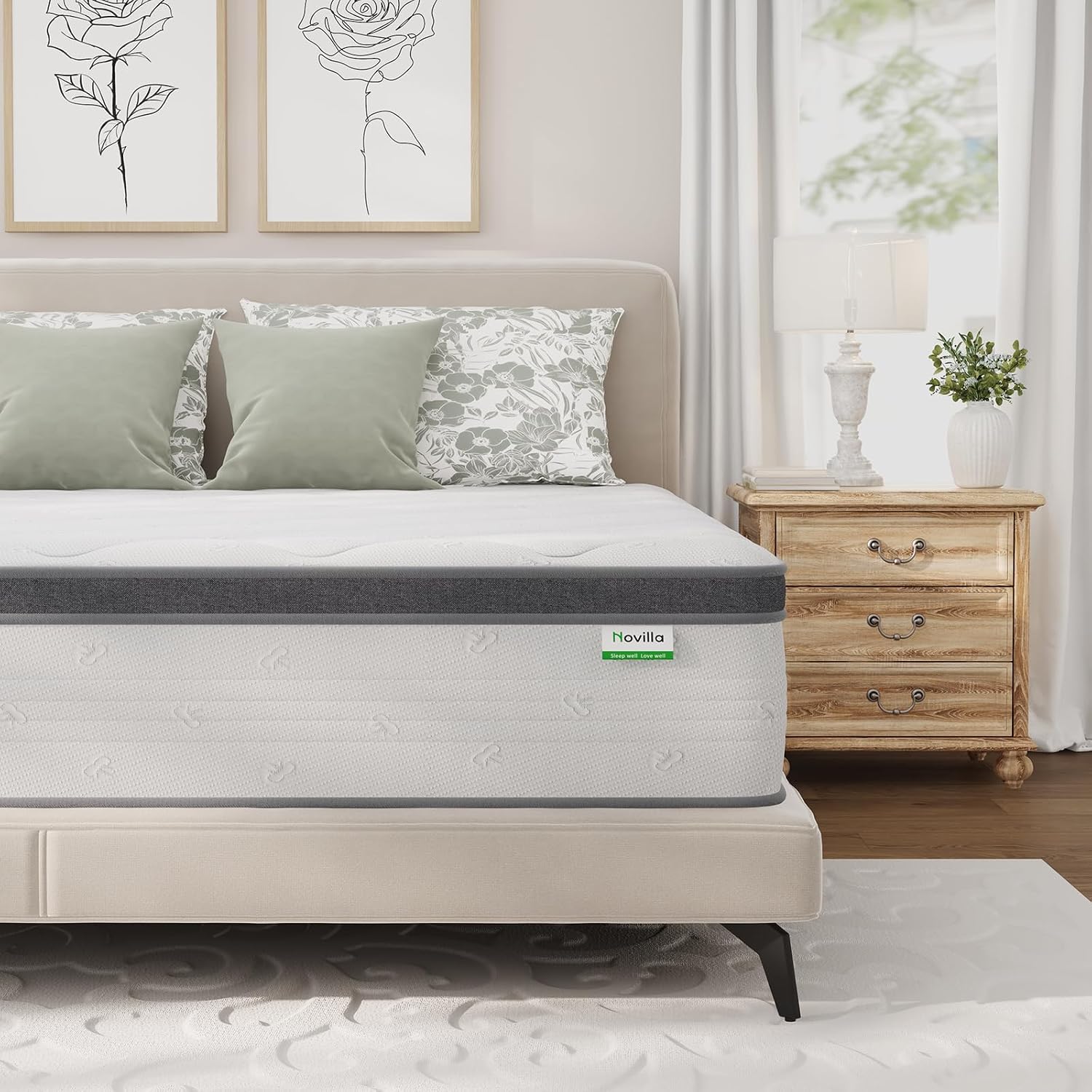 Queen Mattress 14 Inch, Hybrid - Memory Foam Mattress In A Box Queen ulasan dan harga