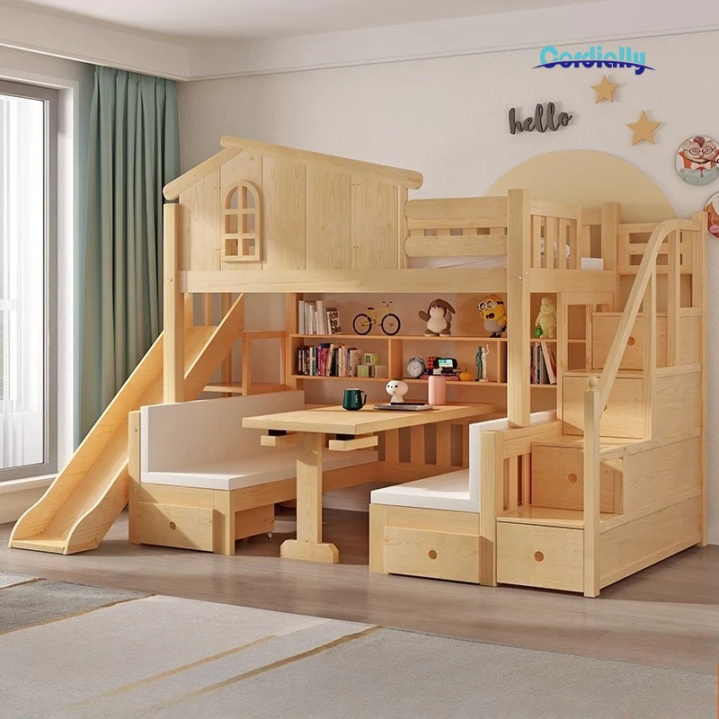 150x200cm King Size Kids Bed S - Bunk Bed With Stairs And Slide ulasan dan harga