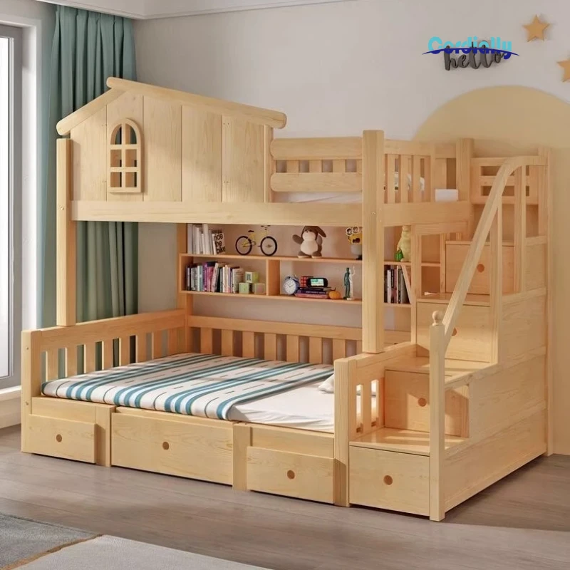 150x200cm King Size Kids Bed S - Bunk Bed With Stairs And Slide ulasan dan harga