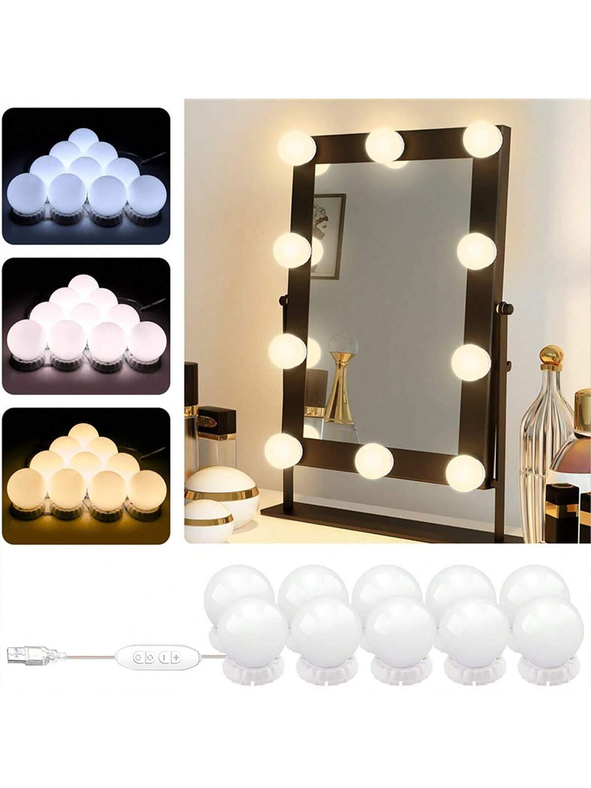 New Detachable Bulbs Professio - Dressing Table Vanity With Lighted Mirror ulasan dan harga
